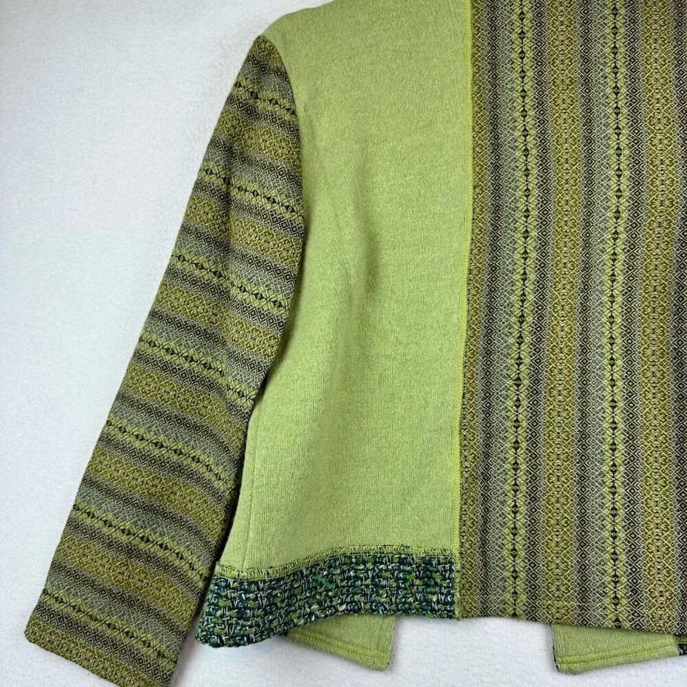 Vintage Bets by Canvasback Patchwork Wool Jacket Womens Medium Green Mixed Media